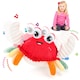 image 1 of deAO Plush Dancing Crab Toy Musical Crawling Crab with Lights & Sounds Soft Interactive Baby Toy