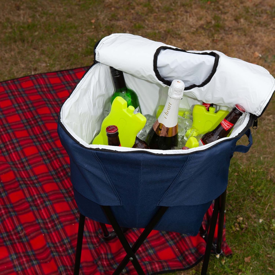 image 1 of vfm-estore Summit Folding Cooler Bag on Stand - Indigo Blue