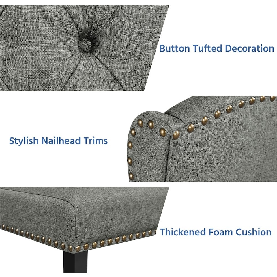 image 1 of Yaheetech Set of 2 Button Tufted Dining Chairs