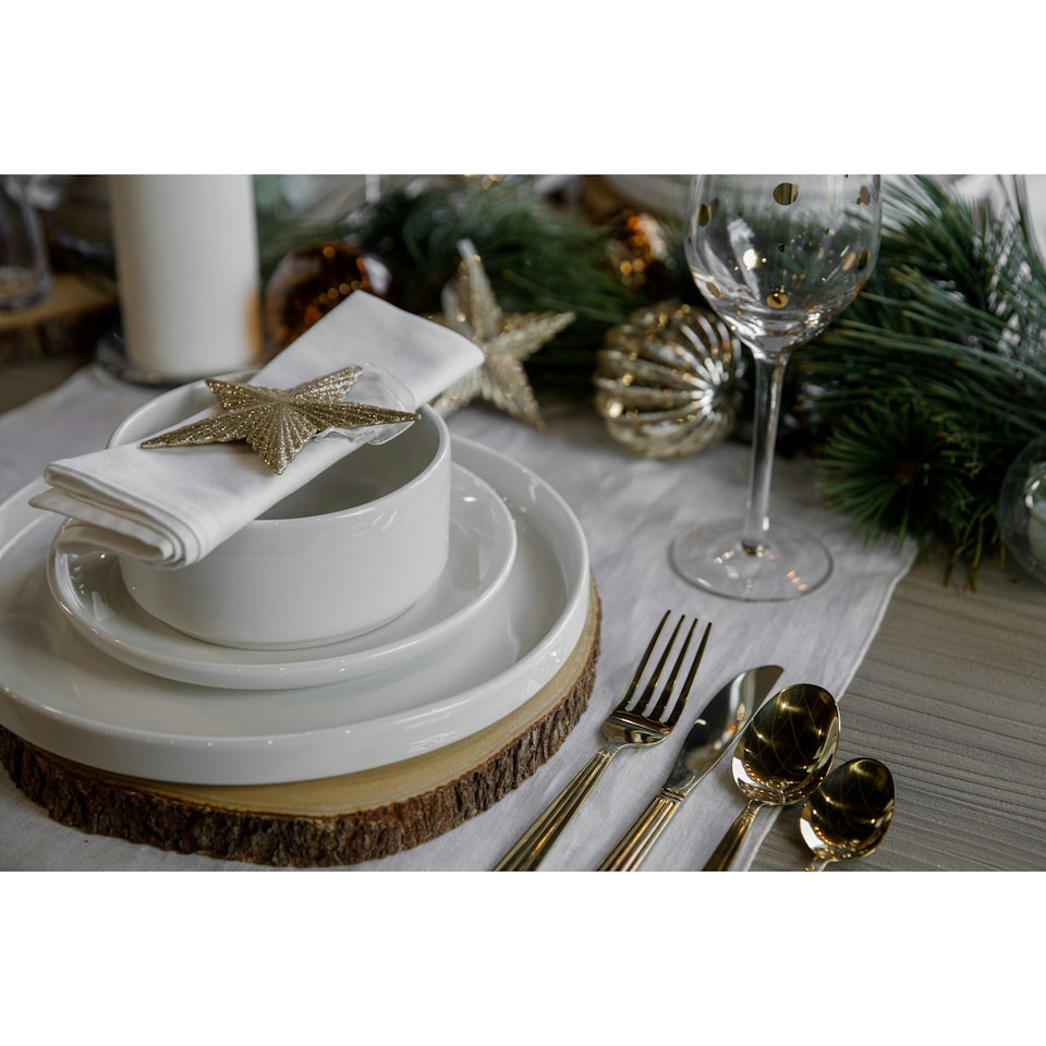 image 1 of Mikasa Dinner Set White Porcelain Camberlie 12 Piece