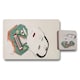 image 1 of Designer Artwork Placemat And Coaster Set 12 Pieces Wood Backing