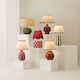 image 7 of ValueLights Jamie Burgundy Ceramic Table Lamp Scallop Trim Shade and Bulb