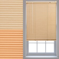FURNISHED Wood Effect PVC Trimmable 25mm Slat Venetian Window Blinds | Brown | Teak | (W) 95cm x (L) 210cm
