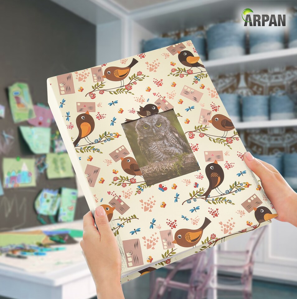 image 1 of ARPAN Fashion Design Photo Album – Holds 200 Photos 5"x7" (13x18cm) with Front Window Cover – Slip In Memo Album for Family, Wedding & Travel Photos