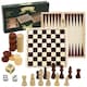 image 1 of The Magic Toy Shop 3-in-1 Chess Draughts Backgammon Compendium Wooden Board Game Set