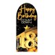 image 1 of Happy Birthday Black Gold Countdown 18th Birthday Single Backdrop Cardboard Cutout 185cm