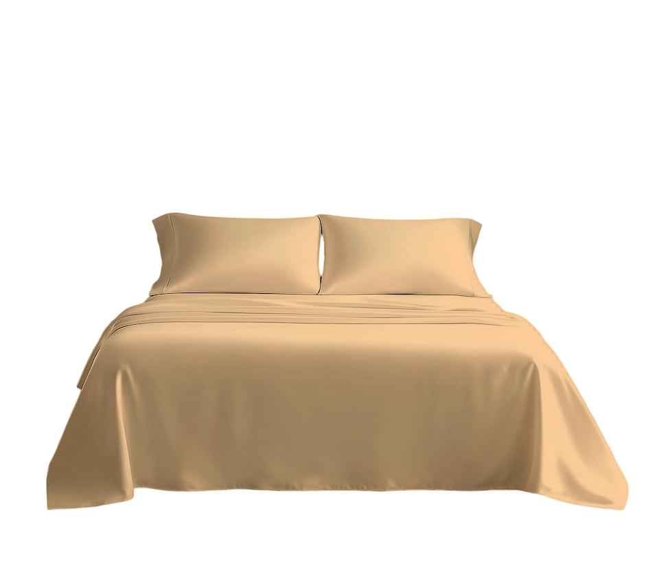 image 1 of Microfibre Soft Touch Flat Sheet Plain Dyed Bed Linen Brown | Brown | Latte | Super King