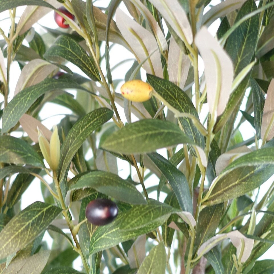 image 1 of 120cm Artificial Natural Look Olive Tree with Wooden Trunk | Green | 4ft