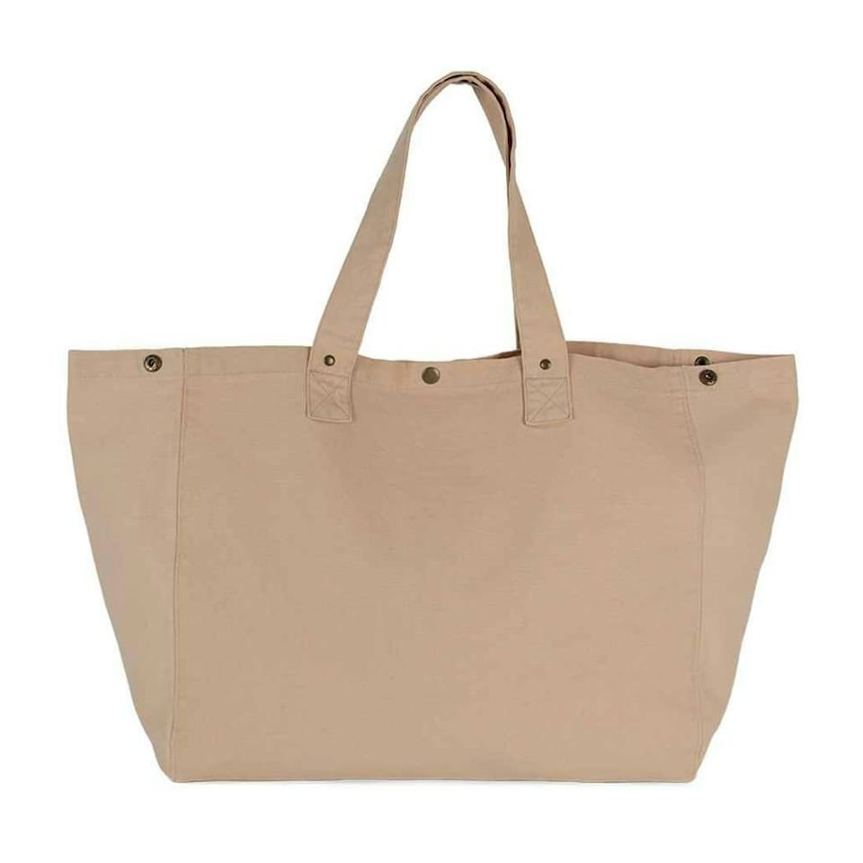 Kimood Washed Cotton Shopper Bag - Nude Peach - One Size