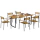 image 2 of Outsunny 7 Piece Garden Dining Set, Fir Wood Garden Furniture Set with Rectangle Table and 6 Stackable Chairs, Umbrella Hole, Slatted Top and Steel Frame, for Patio Balcony Porch, Brown