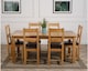 image 3 of Oslo 180 x 90 cm Large Oak Dining Table and 6 Lincoln Chairs | Brown | Brown