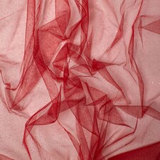 Minerva Core Range Red Glitter Tulle Net Fabric for Dressmaking, 150cm / 59" Wide - per metre