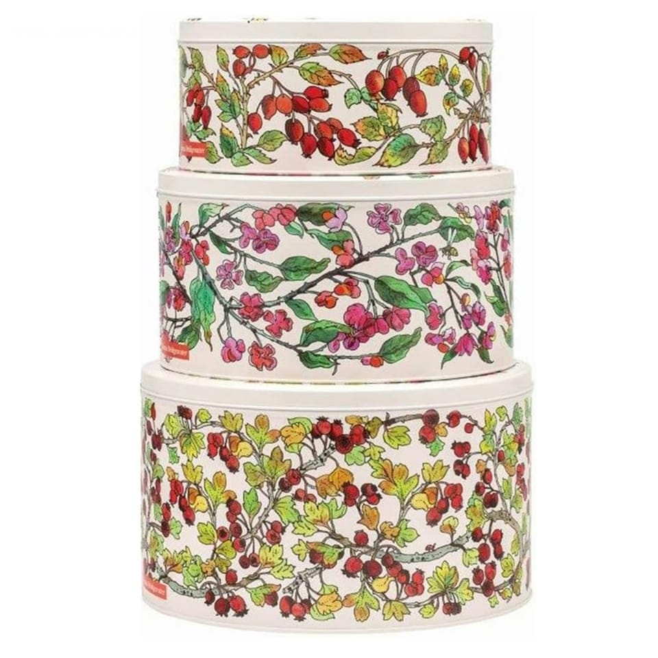 Cake Tin Set: Set of 3 Emma Bridgewater Cake Tins, Birds in the Hedgerow, Round