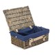 image 1 of 36cm Antique Wash Wicker Picnic Basket with Lining Blue | Blue | One Size