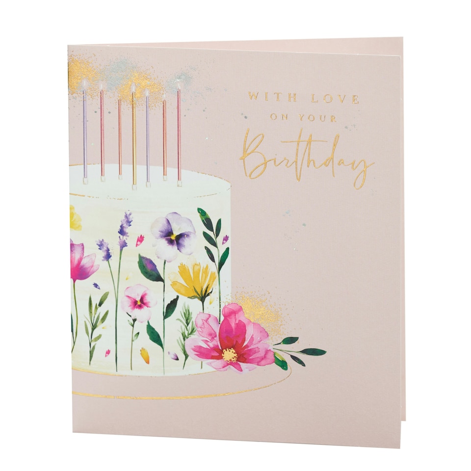image 1 of Birthday card - Butterfly Garden - Cake