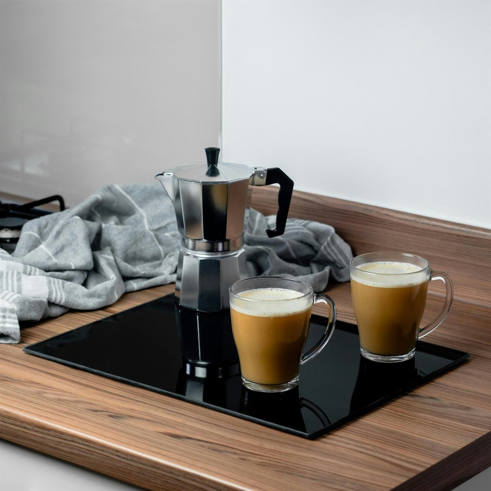 image 1 of Harbour Housewares Glass Kitchen Chopping Board - 40 x 30cm - Black - Cutting Board Worktop Saver Worksurface Protector Glass Chopping Board Black