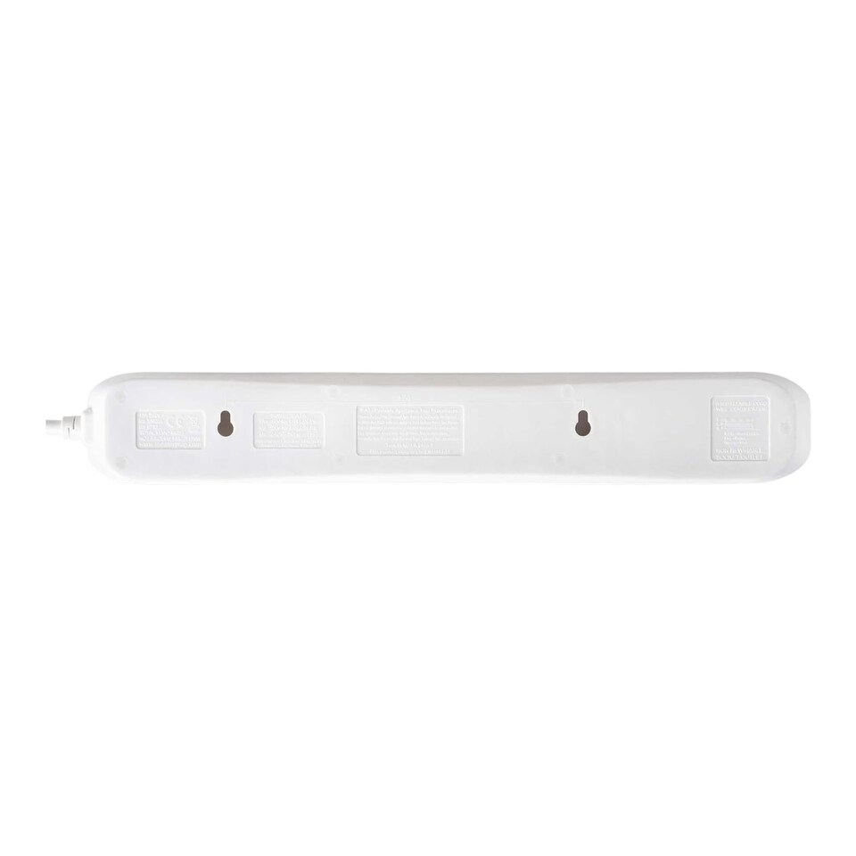 image 1 of Masterplug Six Socket Surge Protected Extension Lead 2 Metres Power Strip White