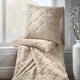 image 2 of Catherine Lansfield Cosy Diamond Faux Fur Soft Blanket Throw | Cream | Natural
