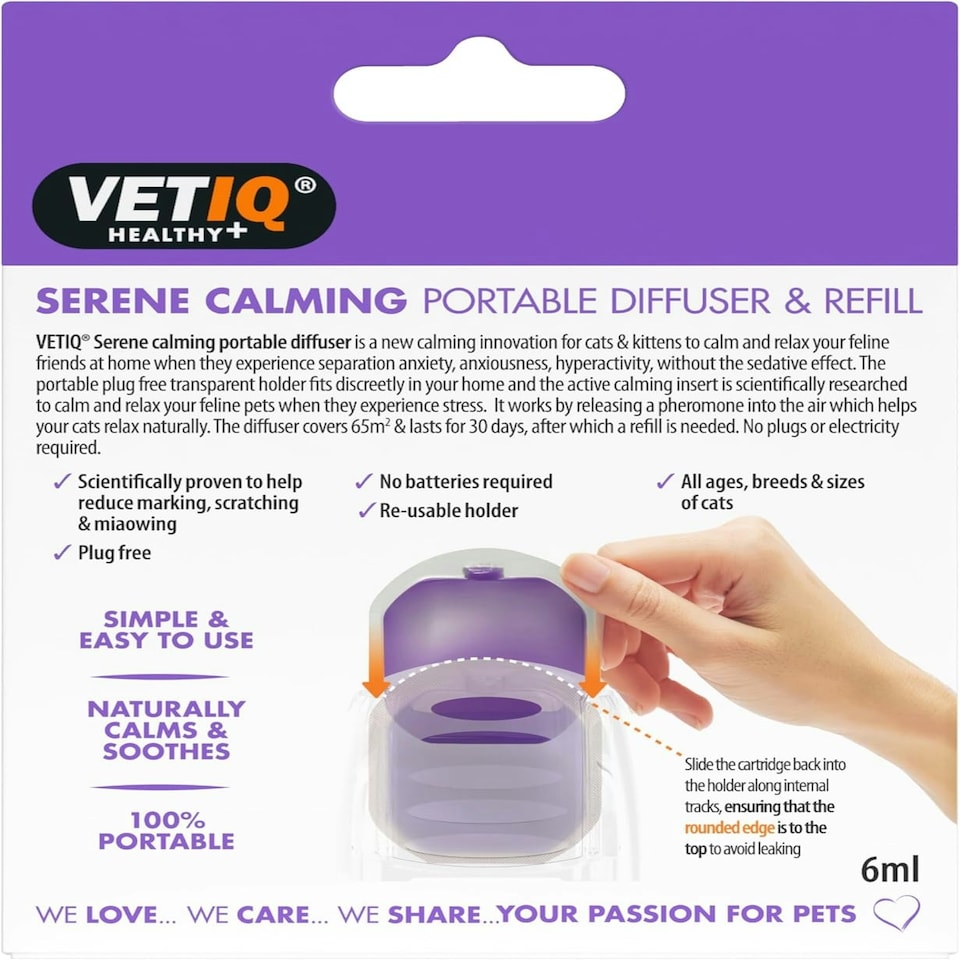 image 1 of VETIQ Serene Calming Portable Diffuser & Refill 6ML