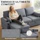 image 3 of HOMCOM Corner Sofa Bed, L Shaped Sofa with Storage Chaise, USB Ports | Grey | Grey | 205W x 136.5D x 85H cm