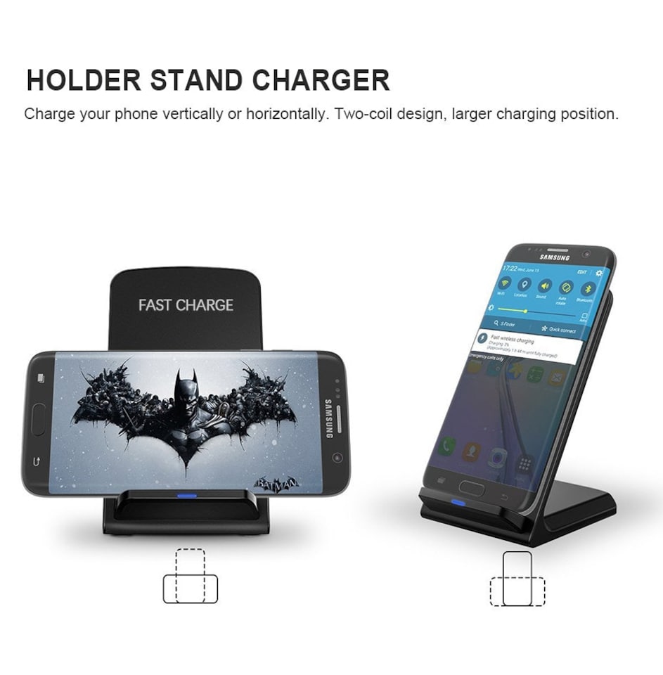 image 1 of Black Wireless Mobile Phone Desktop Charger Stand | Black | One Size