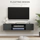 image 3 of HOMCOM Floating TV Stand Cabinet for TVs up to 60 , Wall Mounted TV Unit with Open Shelf, Storage Cupboards and Cable Management for Living Room, Grey