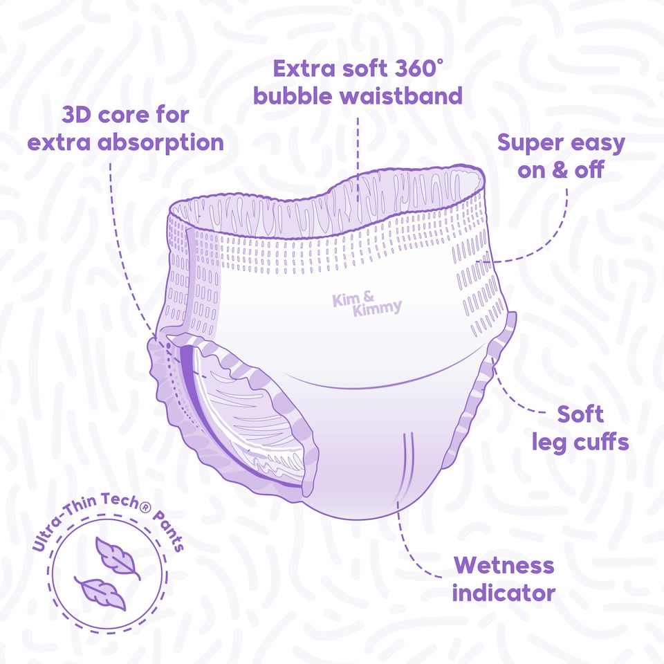 image 1 of Kim & Kimmy Nappy Pants, Size 5, 12-17kg, 42 Pack, Good Vibes