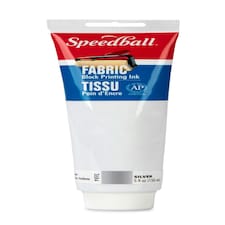 Speedball Fabric Block Printing Ink, Metallic Silver, 5oz