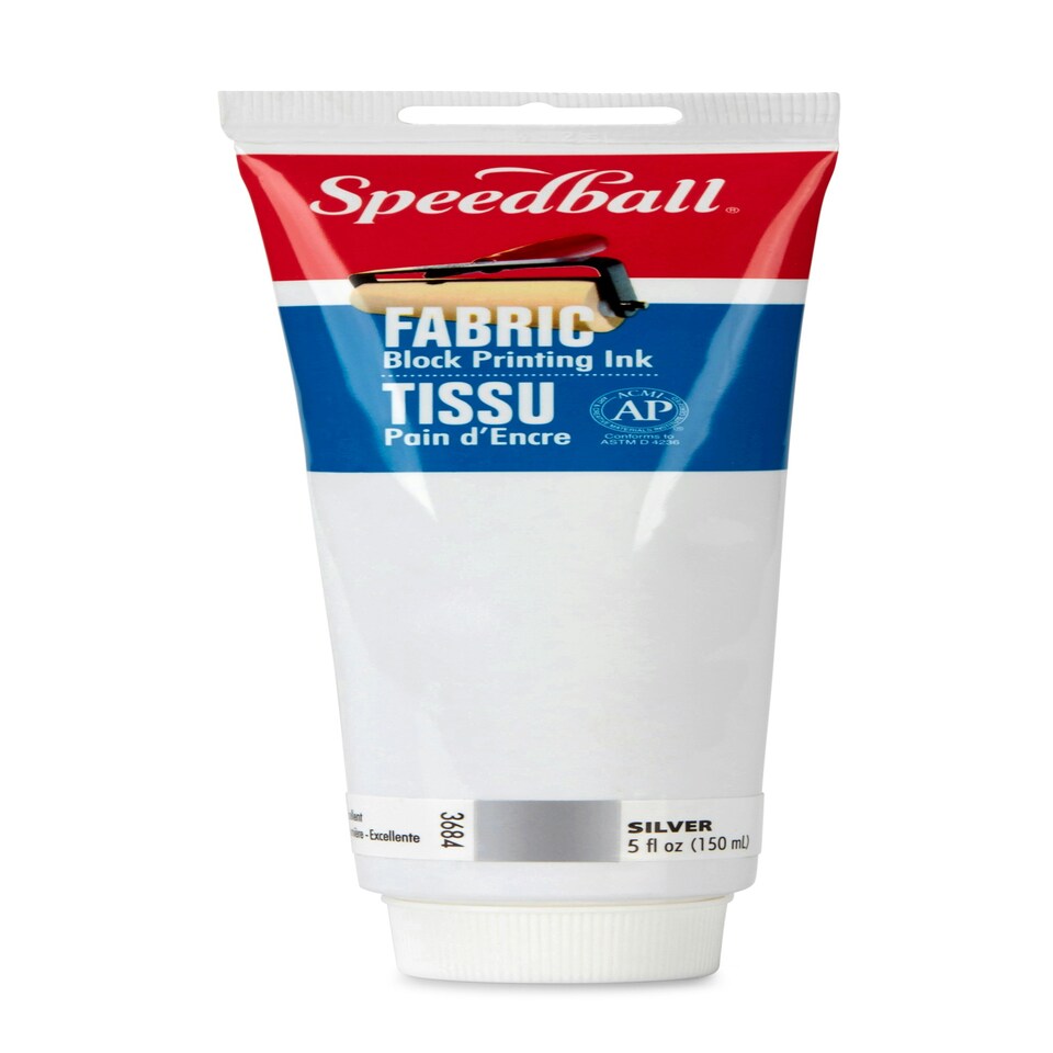 image 1 of Speedball Fabric Block Printing Ink, Metallic Silver, 5oz