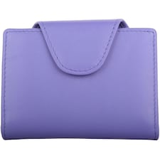 Slim Line Genuine Soft Leather RFID Protected Credit Card Holder Purse Purple | Violet