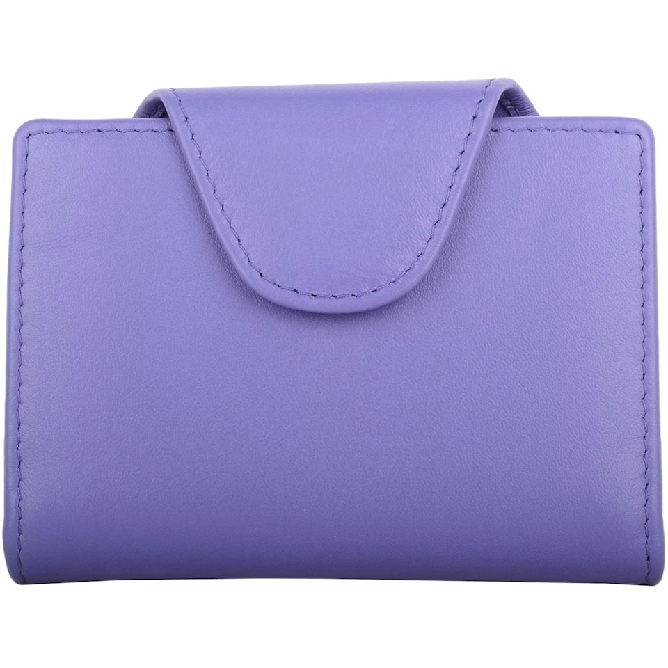 image 1 of Slim Line Genuine Soft Leather RFID Protected Credit Card Holder Purse Purple | Violet