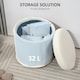 image 7 of HOMCOM Round Storage Ottoman with Lid, Vanity Stool with Storage, Beige Yellow