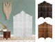 image 5 of 4 Panel Heavy Duty Carved  Screen Wooden Gamla Design Room Divider White 200 x 180 cm | White | White | 200 x 180 cm