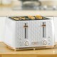 image 2 of HOMCOM Toaster with 4 Slot, 7 Browning Levels, 1600W, White Honeycomb White | Pink accents | 29.3L x 27.6W x 18.9H cm