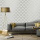 image 3 of Holden Décor Glistening Geo Trellis Wallpaper - Grey/Silver - 32.1ft x 21in Grey