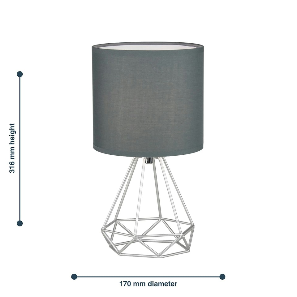 image 1 of First Choice Lighting Set of 2 Christie Silver Geometric Lamps Silver | Grey