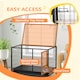 image 5 of PawHut 43" Heavy Duty Dog Crate on Wheels w/ Bowl Holder, Removable Tray