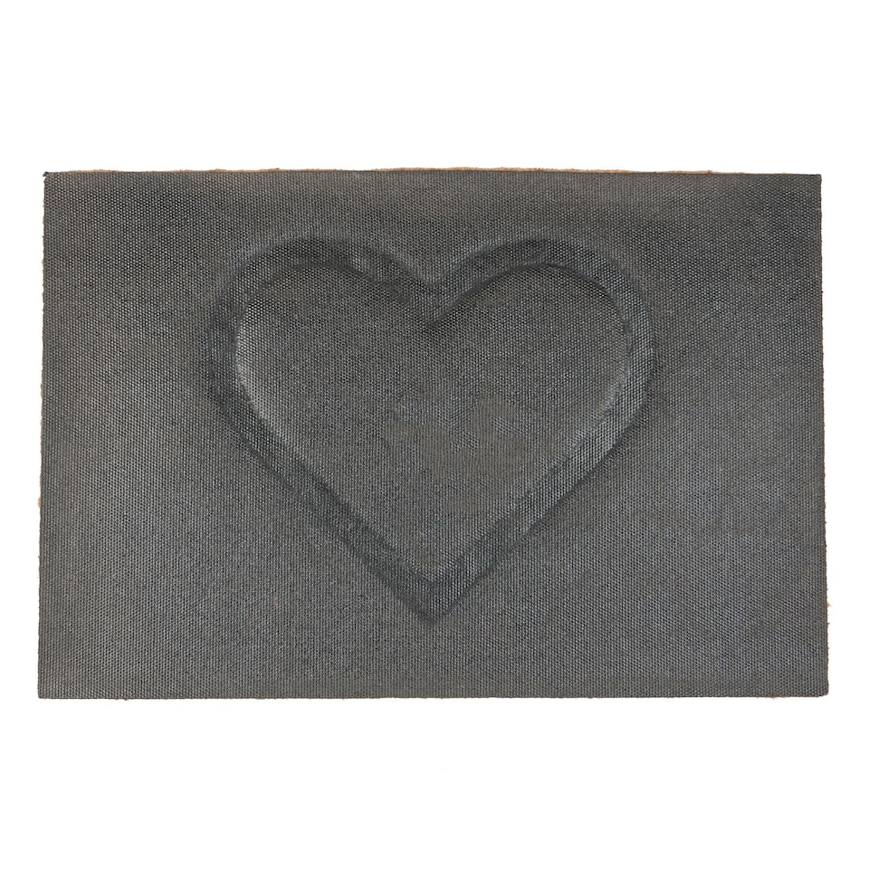 image 1 of Nicola Spring Coir Door Mat - 60 x 40cm - Embossed Heart