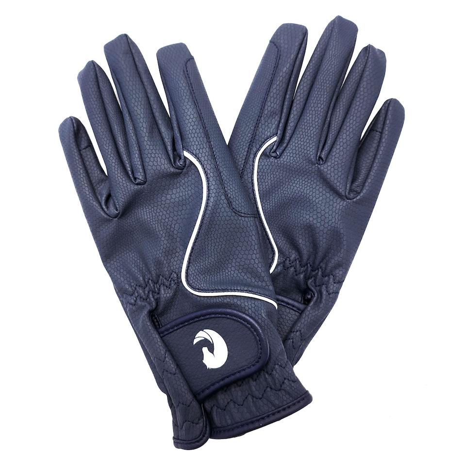 image 1 of Coco Equestrian Blue (M) Ladies Synthetic Leather Horse Riding Gloves | Blue