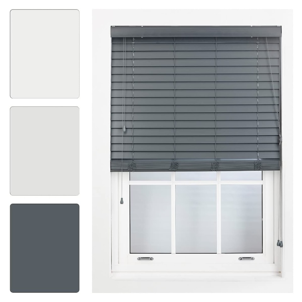 image 1 of Made to Measure Faux Wood Venetian Blinds with String (W)165cm x (L)150cm