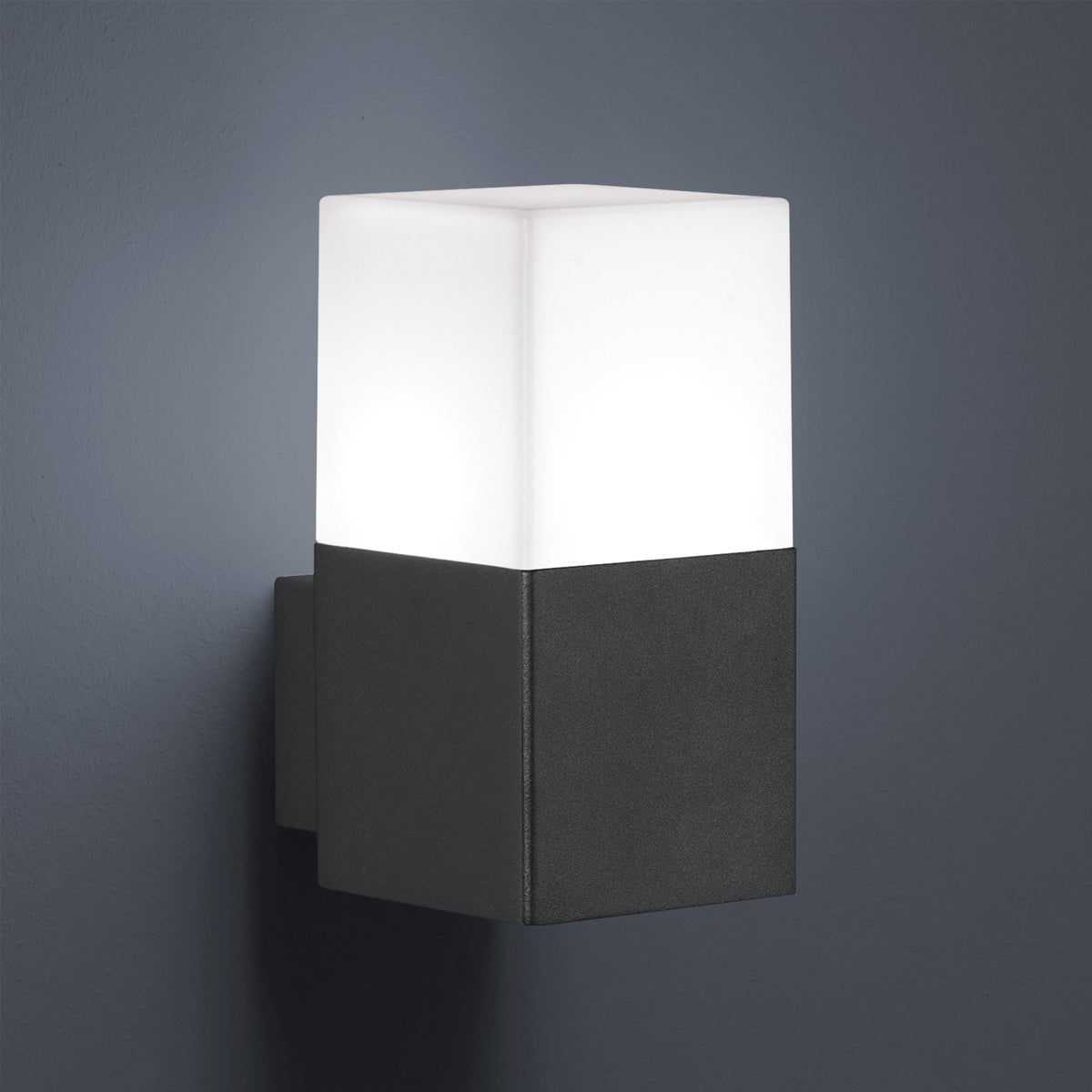 CGC Lighting 'Amara' Dark Grey & White Cube Outdoor Wall Light
