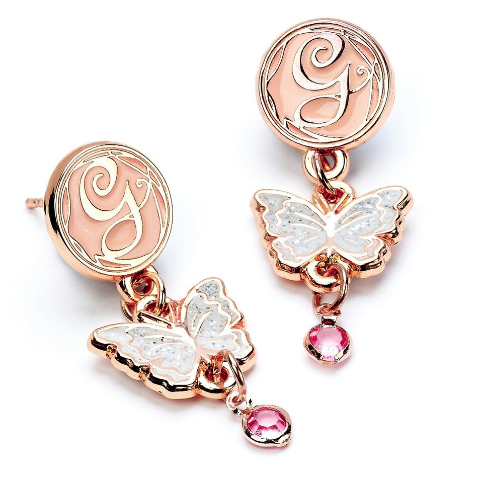 image 1 of Wicked Glinda Drop Butterfly Earrings