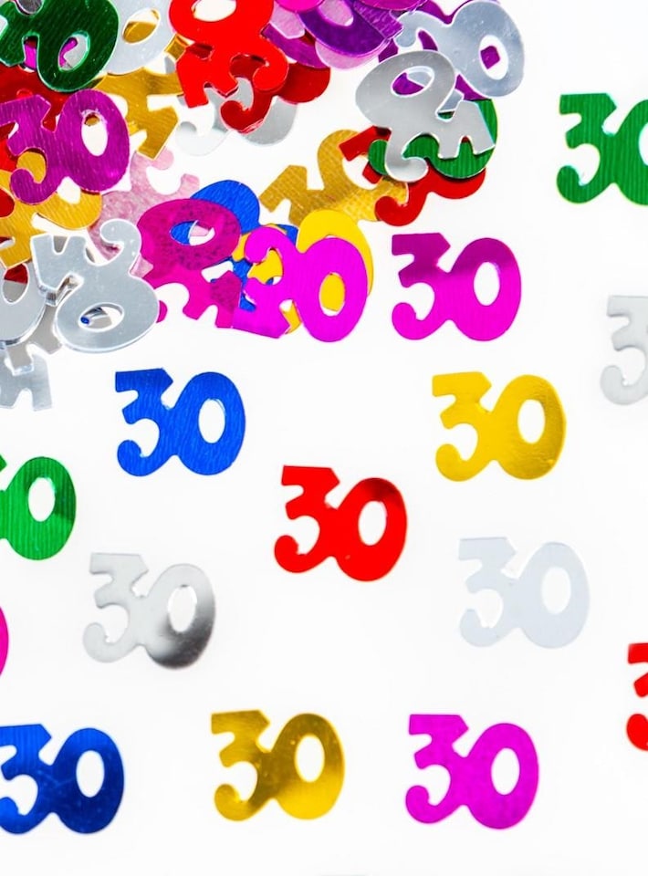 image 1 of 30th Birthday Confetti Multicolour 2 pack x 14 grams birthday decoration Foil Metallic 2 pack