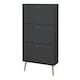 image 3 of Cumbria Shoe Cabinet 3 Flip Down Doors Dark Grey
