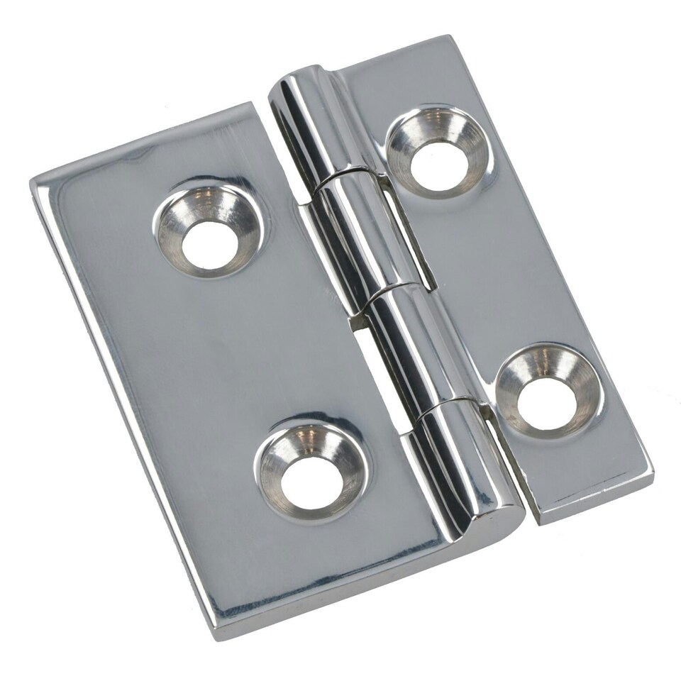 image 1 of Polished Door Hinge 10 Pack Stainless Steel 61mm x 51mm 316 Marine Cabin Hatch Silver
