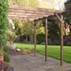 image 5 of Wall Mounted Garden Pergola 3 Post - L420 x W420 x H270 cm - Rustic Brown