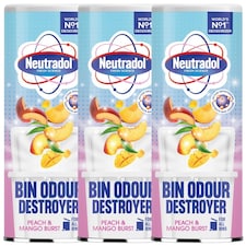 Neutradol Odour Destroyer Dustbin Powder Peach & Mango Burst 350g | Pink | 3 - Pink | 3