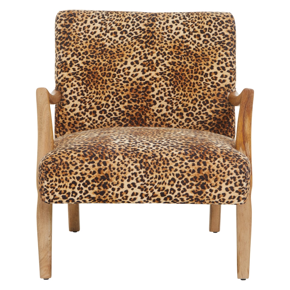 image 1 of Interiors by Premier Cefena Leopard Print Chair Brown