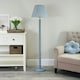image 3 of ValueLights Bobbles Powder Blue Bobbin Floor Lamp with Blue Pleated Shade