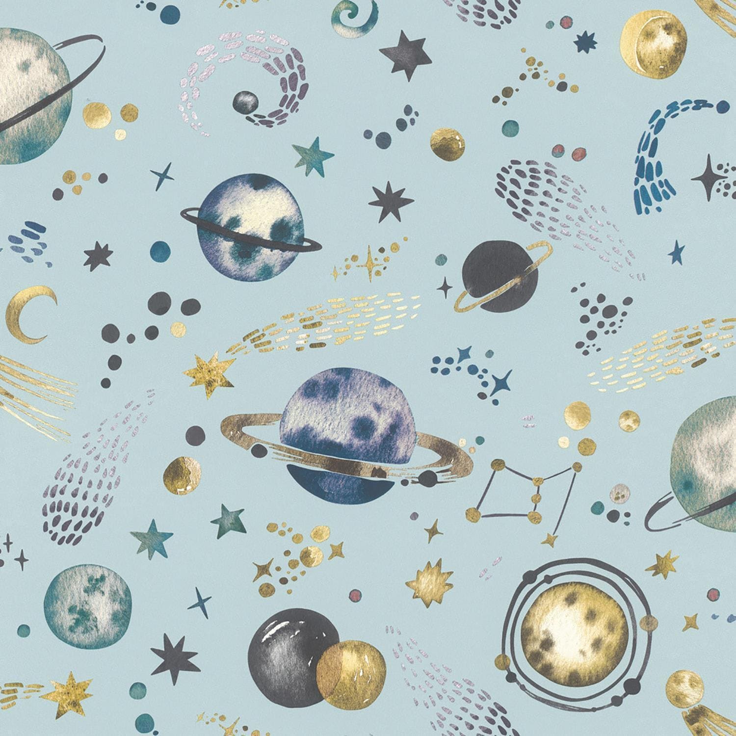 Rasch Celestial Skies Wallpaper Blue Baby Blue 1